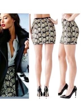 Guess Black and Gold Sequin Mini Skirt